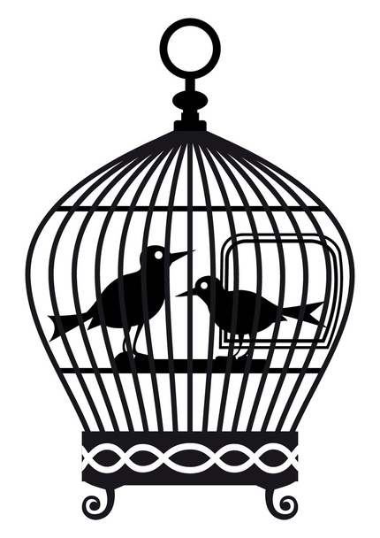 Birdcage silhouette - Vector, Imagen
