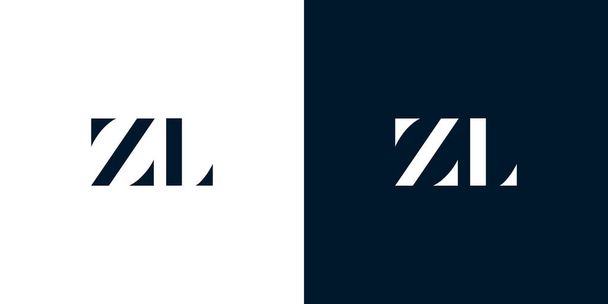 概要文字ZLロゴ。このロゴは、抽象的な書体を創造的な方法で組み込んでいます。会社やブランド名が最初にそれらを開始するのに適しています. - ベクター画像