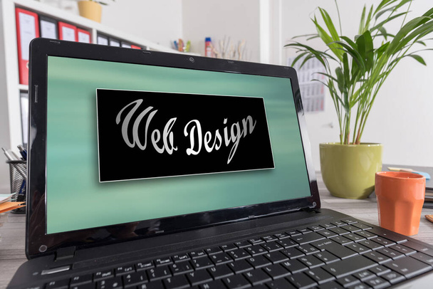 Laptop obrazovka s konceptem webdesignu - Fotografie, Obrázek