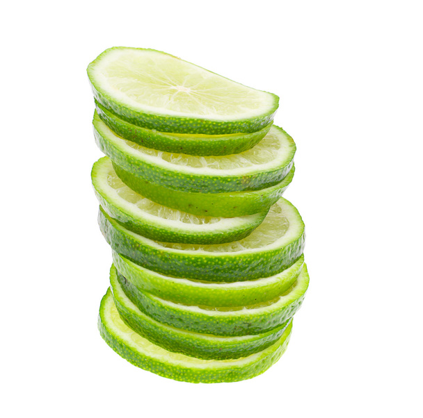 Fresh Ripe Lime, Isolated on White Background. - Фото, изображение