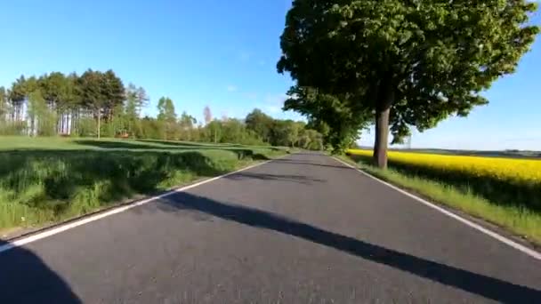 jazdy samochodem w zielonej wiosny wsi - Materiał filmowy, wideo