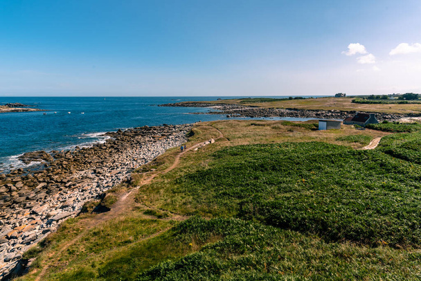 A landscape of Batz Island in Brittany, France - Fotoğraf, Görsel