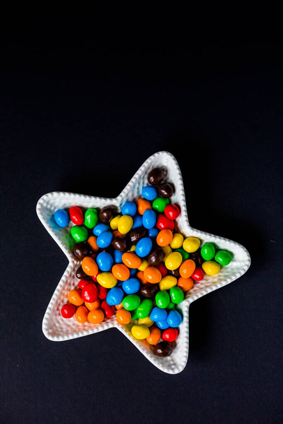 colorful m&m's candies on white background - Fotó, kép