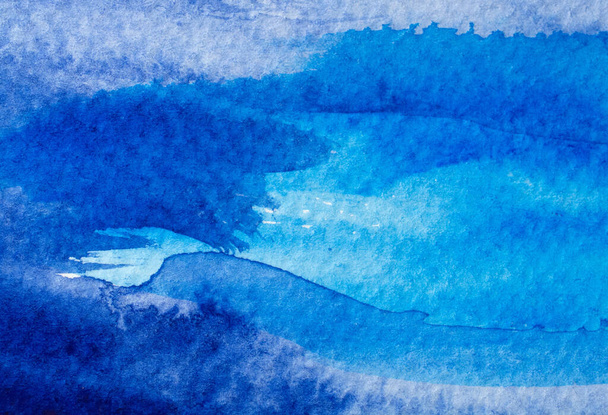 Absztrakt textúra ecset tinta művészet háttér akvarell akvarell splash kézzel rajzolt festék. Dekoratív kék tapéta - Fotó, kép