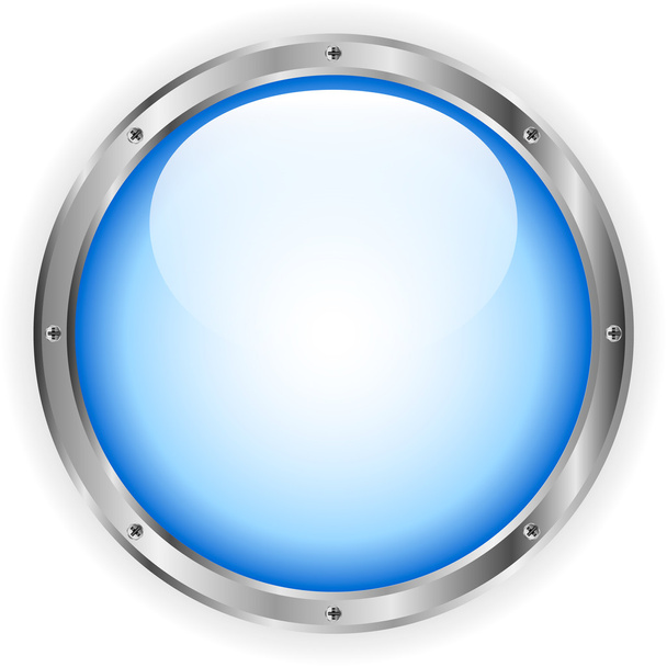 Blue glass button - Vector, Image