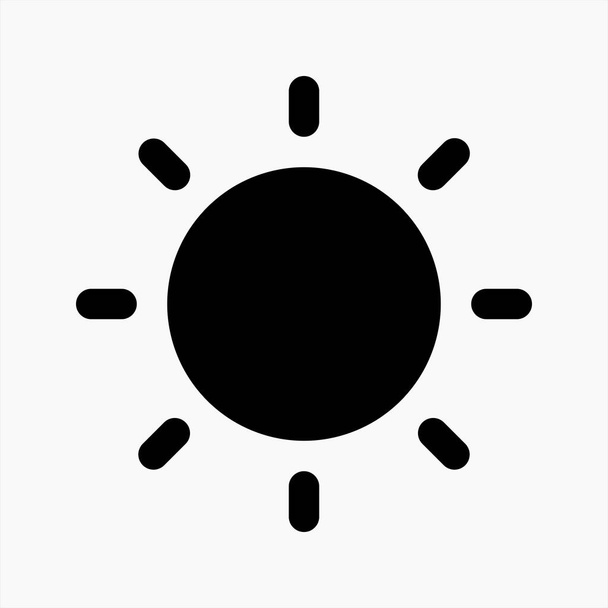 Glyphen-Sonne-Symbol-Vektor für Helligkeitssymbol isoliert. einfache grafische Darstellung des Sonnenscheins - Vektor, Bild