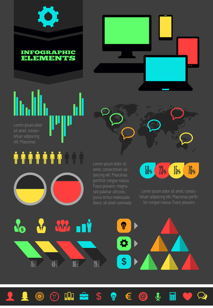 IT Industry Infographic Elements - Vettoriali, immagini