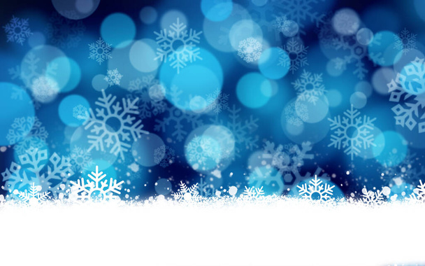 Modrý abstraktní sníh podzim zima Vánoce dovolená na pozadí - Fotografie, Obrázek