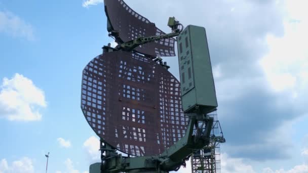 Old military radar station at open-air exhibition - Footage, Video