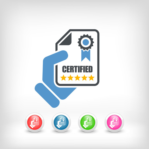 Certified document icon - Vector, Image