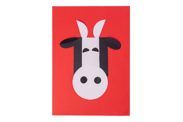 handmade craft for kids, paper cow - Photo, Image