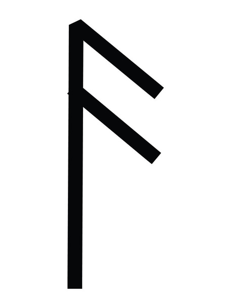 Negro Simple Anglosajón Futhorc Runas Carta de sc () - Vector, imagen