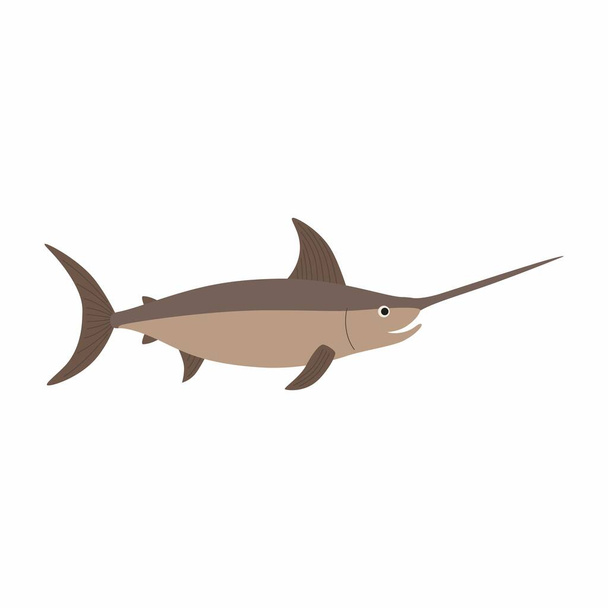 Swordfish. Vector illustration isolated on white background. - Vector, Image