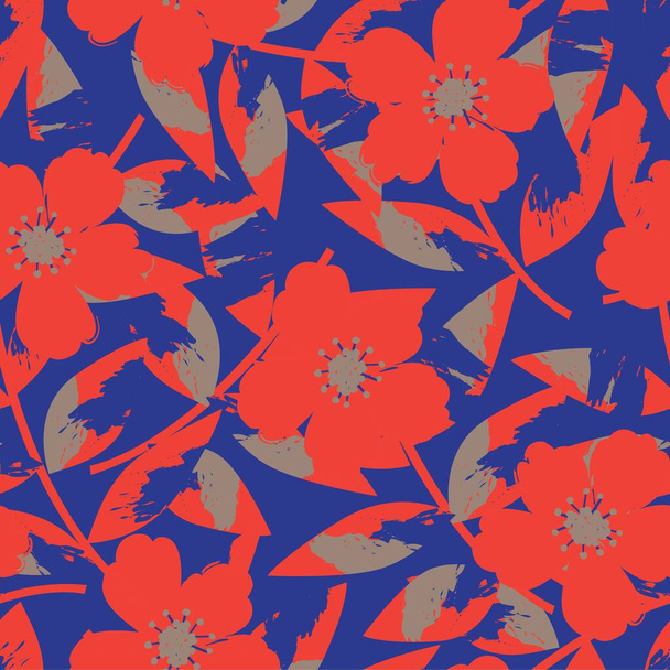 Fondo de patrón sin costura botánico Orange Tropical Leaf adecuado para estampados de moda, gráficos, fondos y artesanías
 - Vector, Imagen