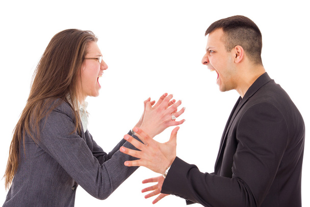 angry couple fighting and shouting at each other - Fotó, kép