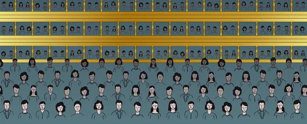 人々の多様な群衆ベクトルイラスト - ベクター画像