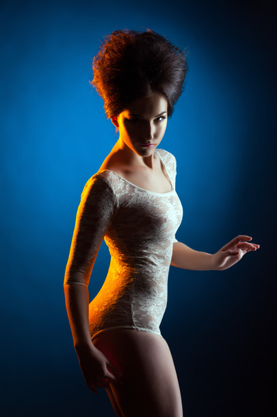 Beautiful model advertises trendy lace underwear - Fotoğraf, Görsel
