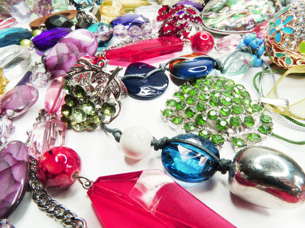 crystals beads jewellery as fashion background - Φωτογραφία, εικόνα