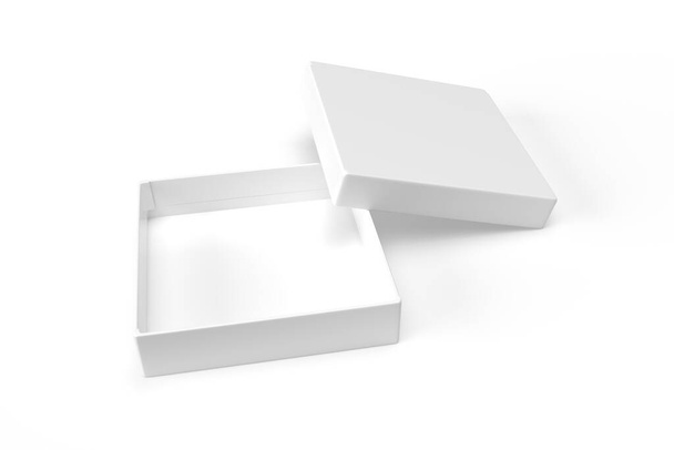 Otevřít box mockup izolované na bílém pozadí - 3d vykreslení - Fotografie, Obrázek