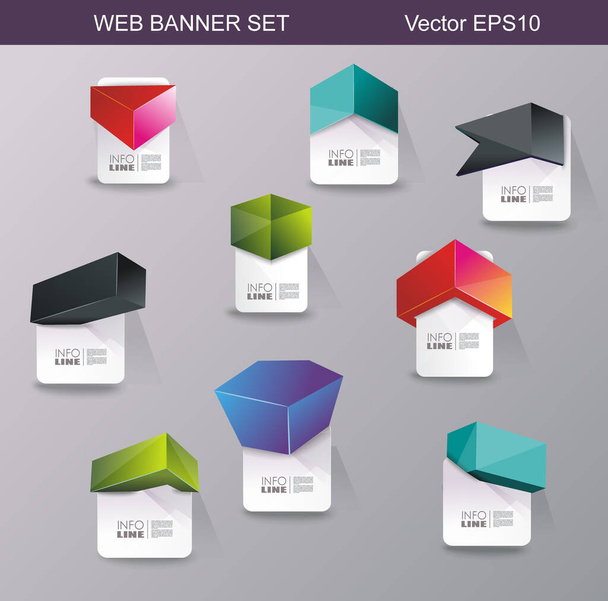 Web panels design, can be used for online services,  websites and applications. - Vector, Image