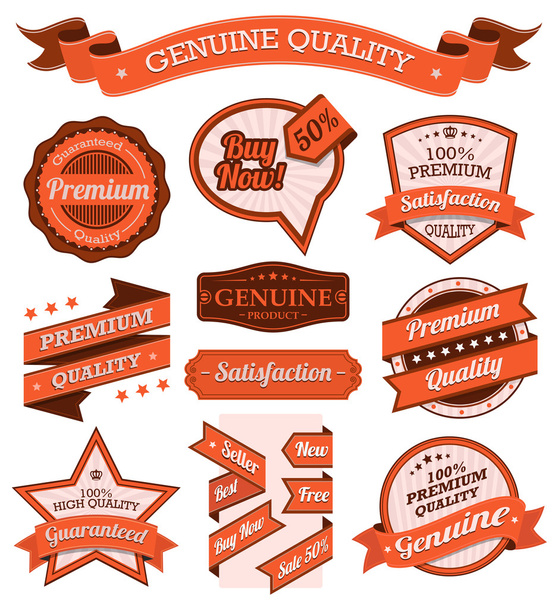 Ribbons and Badges Vector - Vector, Image