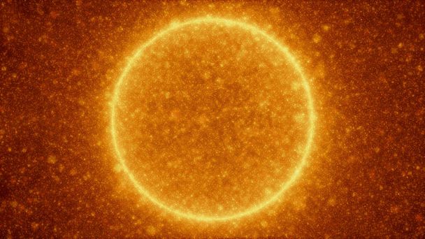 Abstract deeltjes zon zon zonnevlam deeltjes illustratie 3d render - Foto, afbeelding