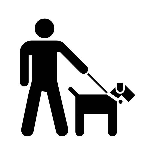 Mann mit Hund an der Leine - Foto, Bild