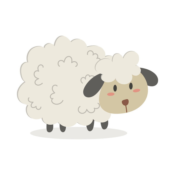 Illustration vectorielle de moutons dessin animé. Animal de ferme. Mignon agneau pastel dessin animé. - Vecteur, image