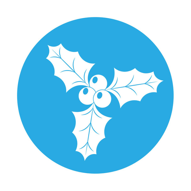 Illustrazione semplice di icona di bacca di agrifoglio di Natale per le vacanze di Natale - Vettoriali, immagini