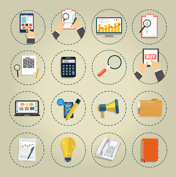 Set of various financial service items - Вектор,изображение