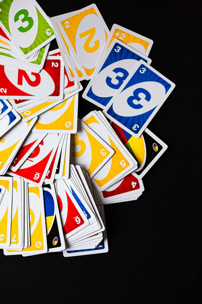 colorful playing cards on a white - 写真・画像