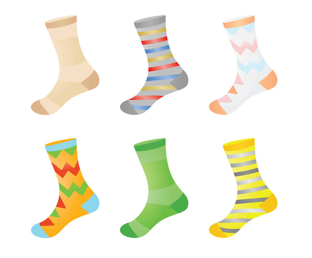 Kleurrijke set sokken. vectorillustratie - Vector, afbeelding