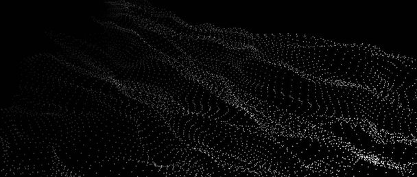 Dinamic wave of dots. background. 3D futuristic illustration. - Vector, Image