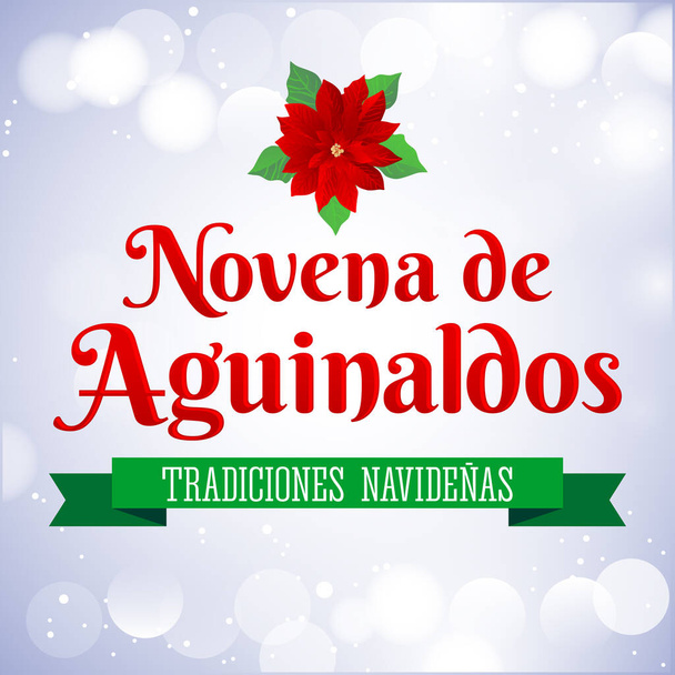 Novena de aguinaldos, Negende van Bonussen Spaanse tekst, Kersttraditie in Colombia. - Vector, afbeelding