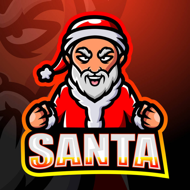Εικονογράφηση διάνυσμα του Santa Claus σχεδιασμό λογότυπο esport μασκότ - Διάνυσμα, εικόνα