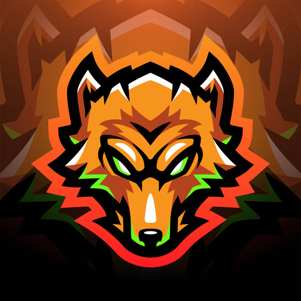 Foxes head esport mascot logo - Vector, Image