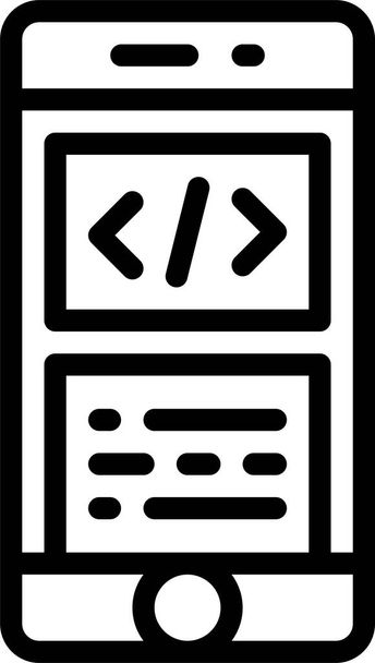 Ilustração vetorial de codificação, ícone da web - Vetor, Imagem