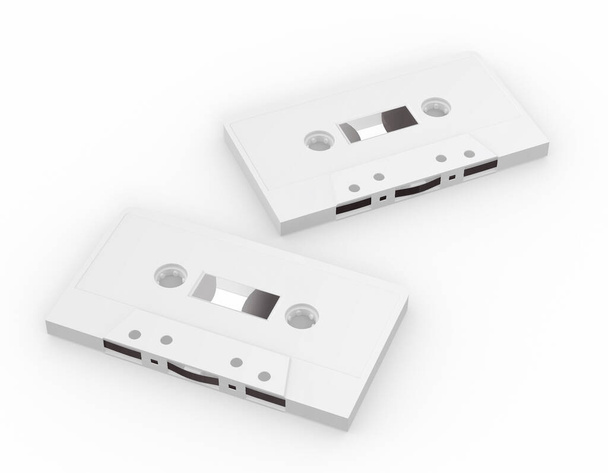 mockup audio music retro cassette tapes , 3d rendering - Photo, Image