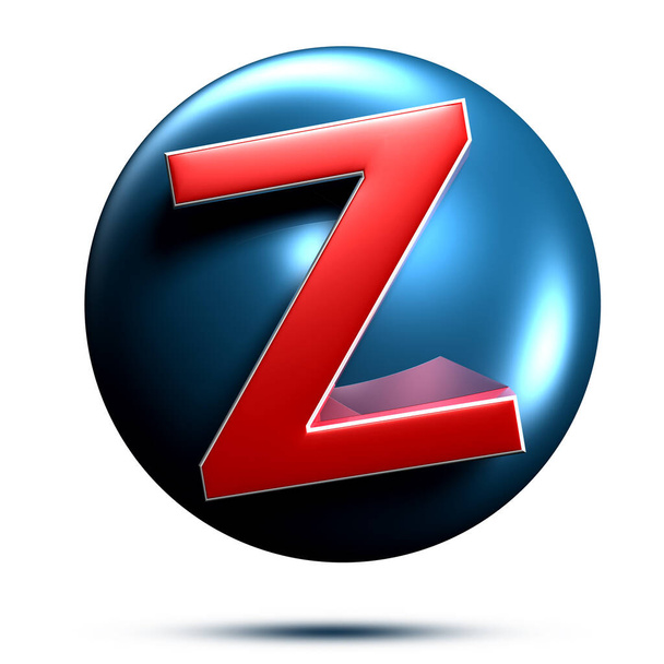 Логотип Z изолирован на белом фоне иллюстрации 3D рендеринга с обрезкой пути. - Фото, изображение