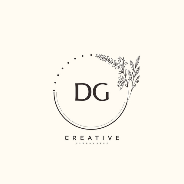 DG Beauty vector logo iniziale arte, calligrafia logo di firma iniziale, matrimonio, moda, gioielleria, boutique, floreale e botanico con modello creativo per qualsiasi azienda o azienda. - Vettoriali, immagini