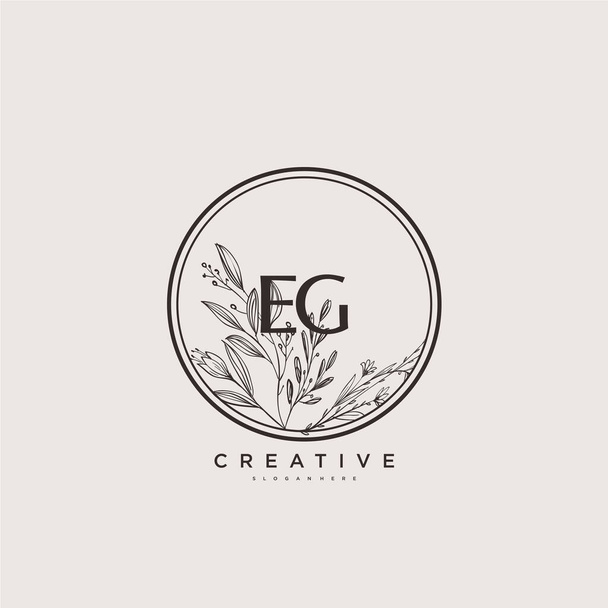 EG Beauty vector eerste logo art, handschrift logo van de eerste handtekening, bruiloft, mode, jwerly, boutique, bloemen en botanische met creatieve sjabloon voor elk bedrijf of bedrijf. - Vector, afbeelding