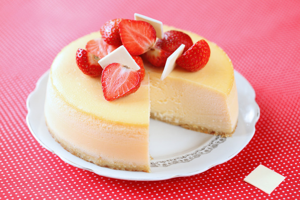 φράουλα βανίλια cheesecake - Φωτογραφία, εικόνα