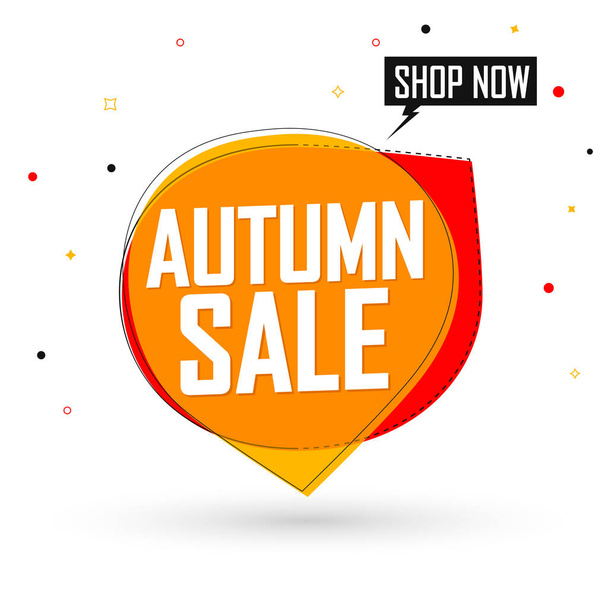 Autumn Sale, banner design template, Fall discount tag, special offer, promo tag, spend up and save more, promotion poster, vector illustration - Διάνυσμα, εικόνα