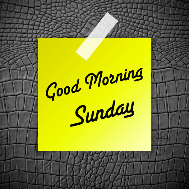 Bonjour dimanche jour ouvrable sur cuir gris texture backgrou
 - Photo, image