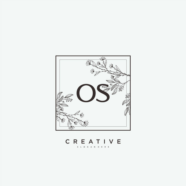 OS Beauty vector inicial logo art, logotipo de escritura a mano de firma inicial, boda, moda, joyería, boutique, floral y botánica con plantilla creativa para cualquier empresa o negocio. - Vector, Imagen