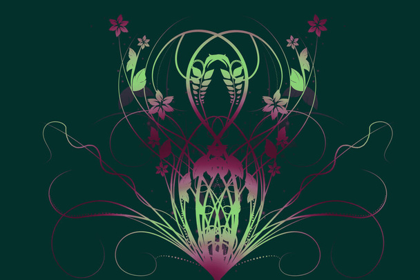 Beautiful illustrated flower background design with gradient - Fotó, kép