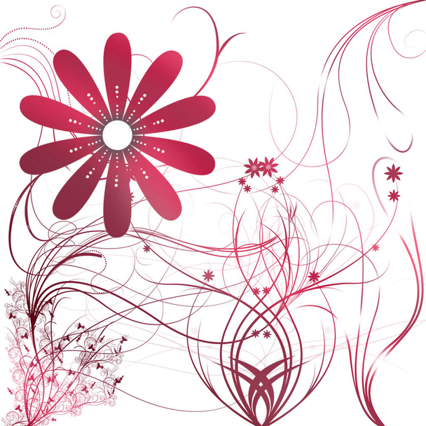 Beautiful illustrated flower background design with gradient - Φωτογραφία, εικόνα