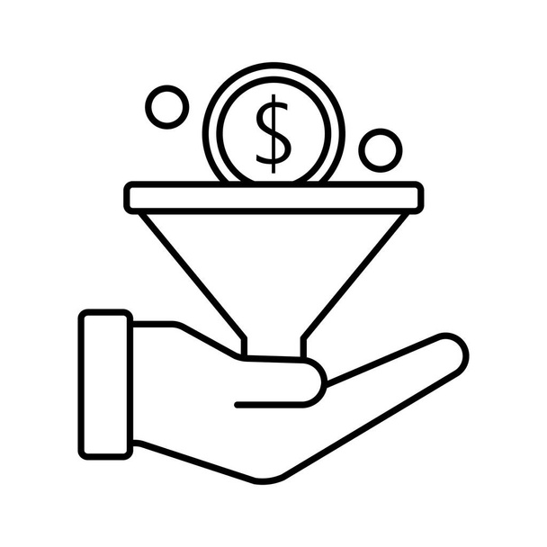 Dólar funnelLine icono de vector que puede modificar o editar fácilmente - Vector, imagen