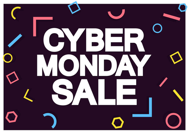 Cyber Monday Sale, poster design template, clearance offer, end of season deal, spend up and save more, vector illustration - Vector, Imagen