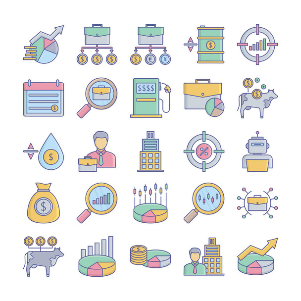  Fund Management Fill Vector icon set every single icon be easily modified or edited in any shape or colors - Vector, Image